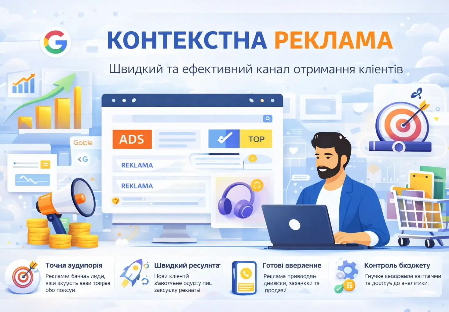 Контекстна реклама для бізнесу: заявки з Google в Україні