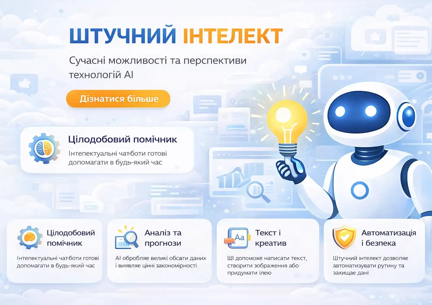Штучний інтелект для бізнесу в Україні – AI сайти, SEO, GPT агенти
